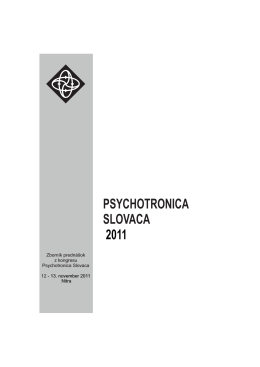 PSYCHOTRONICA SLOVACA 2011
