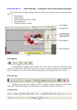 Pracovný list č.1 Adobe InDesign – zoznámenie s