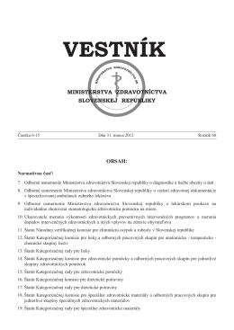 vestnik 6-15 2012.pdf - Ministerstvo zdravotníctva SR