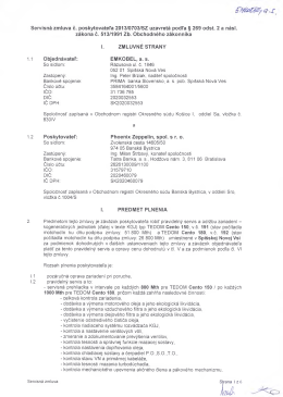 Servisná zmluva č. poskytovateľa 2013/0703/SZ