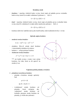 Kružnica, kruh - kružnica = množina všetkých bodov