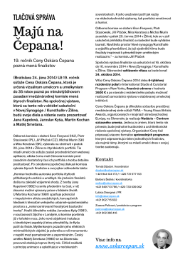Tlačová správa COČ 2014 – Majú na Čepana!