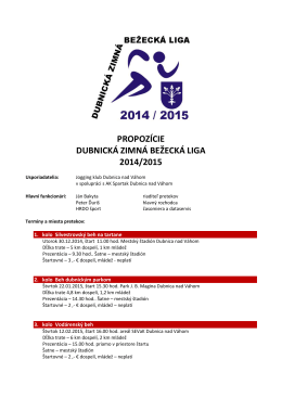 propozície dubnická zimná bežecká liga 2014/2015