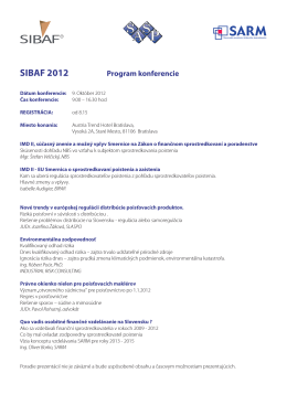 Program SIBAF 2012.indd - SASP, Slovenská asociácia