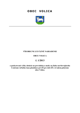 VZN 1/2013 o poskytovaní dotácií pre CVČ