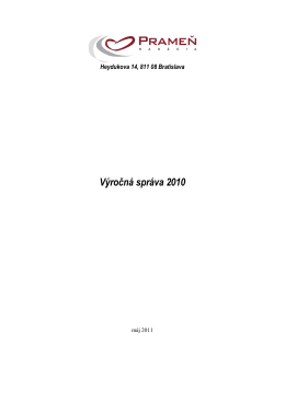 Nadácia Prameň výročná správa 2010