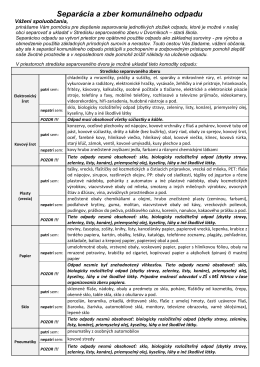 Separácia a zber komunálneho odpadu