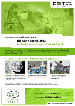 DIGITALNY PODNIK 2013 - prva informacia