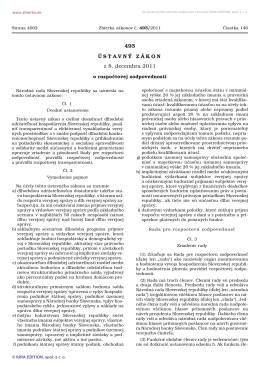 493/2011 Ústavný zákon o rozpočtovej zodpovednosti
