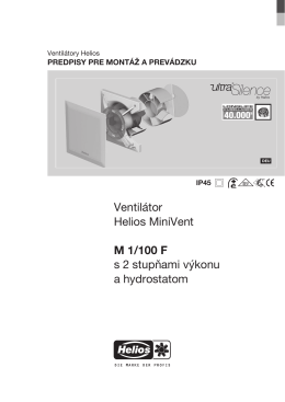 Ventilátor Helios MiniVent M 1/100 F s 2 stupňami výkonu a