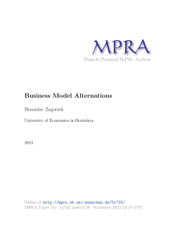 Business Model Alternations - Munich Personal RePEc Archive