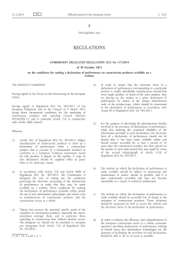Delegated Regulation (EU) No 157/2014 of 30 October 2013