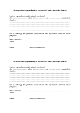 Ospravedlnenie vymešlaných hodín_plnoletým žiakom.dotx
