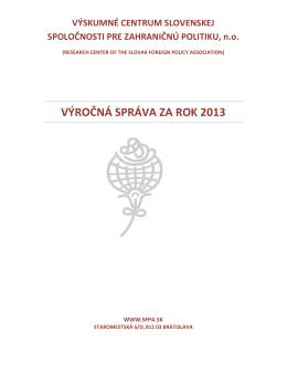 2013 - Slovenská spoločnosť pre zahraničnú politiku
