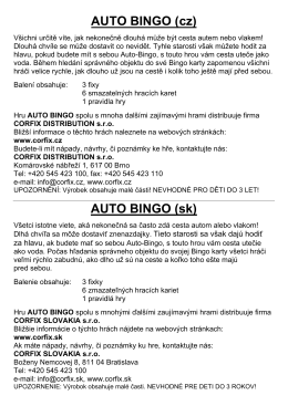 Pravidla hry "Auto-Bingo - hra v plechové krabičce"