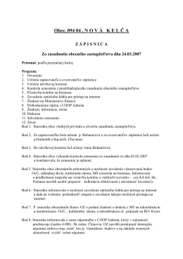 Zápisnice a uznesenia č. 3-9/2007