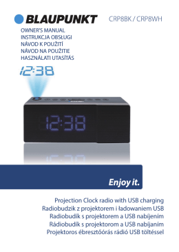 Projection Clock radio with USB charging Radiobudzik z