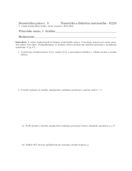 Semestrálna práca c. 3 Numerická a diskrétna matematika