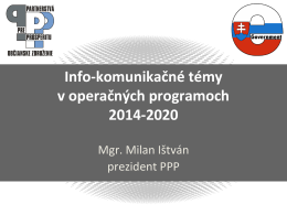 Info-‐komunikačné témy v operačných programoch 2014