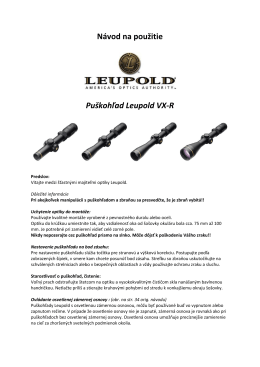 Návod na použitie Puškohľad Leupold VX-R