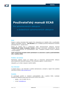 Používateľský manuál ECAS