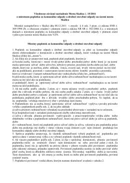VZN č. 15/2011 o o miestnom poplatku za komunálne