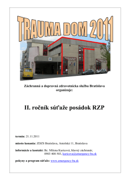 Trauma dom 2011 - Záchranná zdravotná služba Bratislava