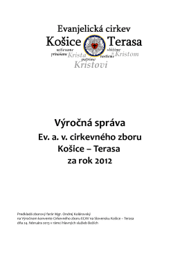 Výročná správa - Evanjelický cirkevný zbor av Košice Terasa