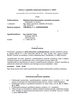 Zmluva o výpožičke nebytových priestorov č. 3/2012 medzi