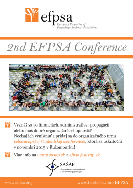 PLAGÁT 2nd EFPSA Conference