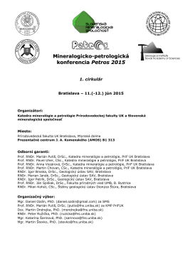 Mineralogicko-petrologická konferencia Petros 2015