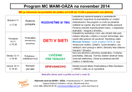 Program MC MAMI-OÁZA na november 2014 DETI V SIETI