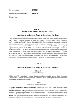 Návrh VZN 1/2015 o zneškodňovaní obsahu žúmp