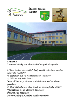 Školský časopis 1/2012 ANKETKA
