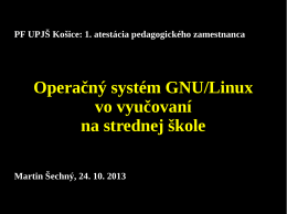 Operačný systém GNU/Linux vo vyučovaní na