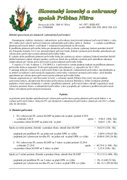 Popis a sumy poplatkov spojených s vybavovaním