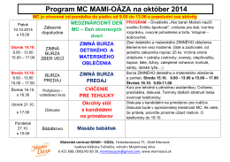 Program MC MAMI-OÁZA na október 2014