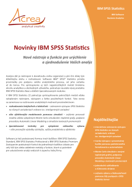Novinky IBM SPSS Statistics