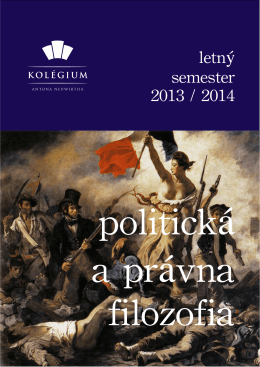 Morálna, politická a právna filozofia (letný semester 2014