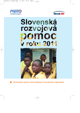 Slovenská rozvojová pomoc v roku 2011