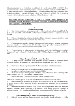VZN č. 2/2012 o určení výšky príspevku na čiastočnú úhradu