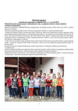 Správa o činnosti organizácie za rok 2013