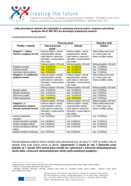 Stanovenie sadzieb pre kategóriu osobných - SK-AT 2007-2013