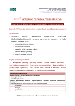 Operačný program Zdravotníctvo (OPZ)