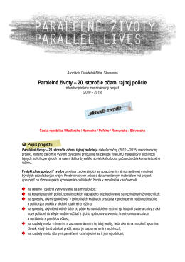 Projekt Paralelné životy (marec 2013)