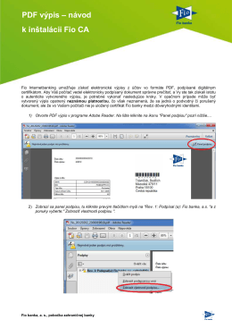 PDF výpis - návod k instalaci Fio CA