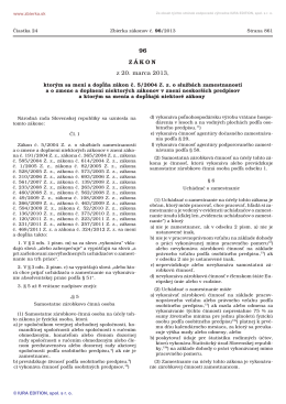 96/2013 Zákon, ktorým sa mení a dopĺňa zákon č. 5/2004 Z. z. o