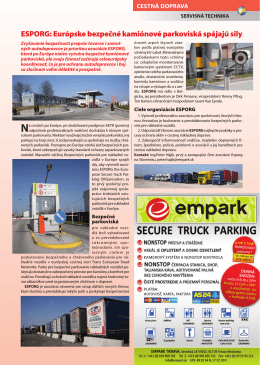 ESPORG: Európske bezpečné kamiónové parkoviská spájajú sily