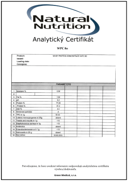 Analytický Certifikát