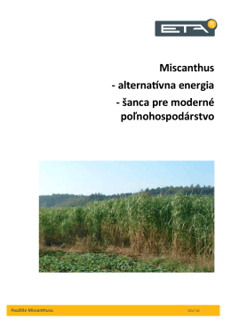 Miscanthus - alternatívna energia - šanca pre